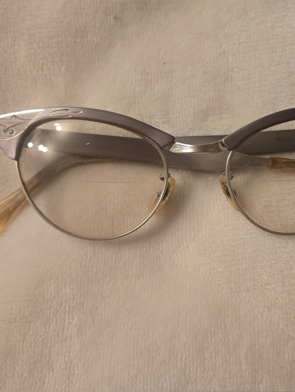 Vintage Purple Aluminum Cat Eye Eyeglass Frame Made In USA By Universal